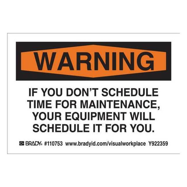 Brady Lean Label,3-1/2inHx5inW,HP Poly.,PK10, 110753 110753