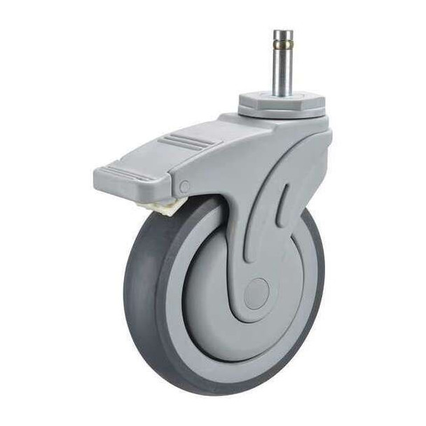 Swivel Stem Caster w/Totl Lk,5 in,300 lb