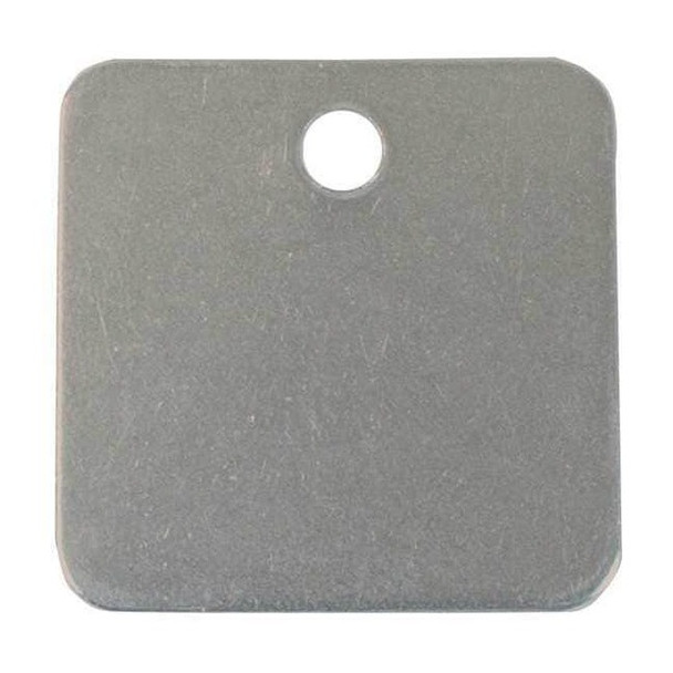 Blank Tag, Aluminum, 1 in H x 1 in W, Silver, Square, 100 PK
