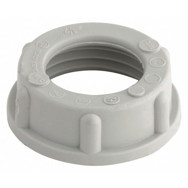 Raco IMC Bushing, 1-1/2 in, Threaded, Plastic, Plain, Gray 1406