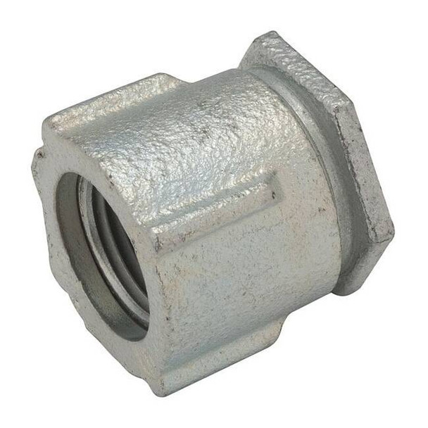 Raco IMC Coupling, 1-1/4 in, Threaded, Iron, Zinc Plated, Gray 1505