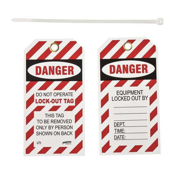 Brady Danger Tag, Vinyl, 5 1/2 in H x 3 in W, Rectangle, 10 PK LT10