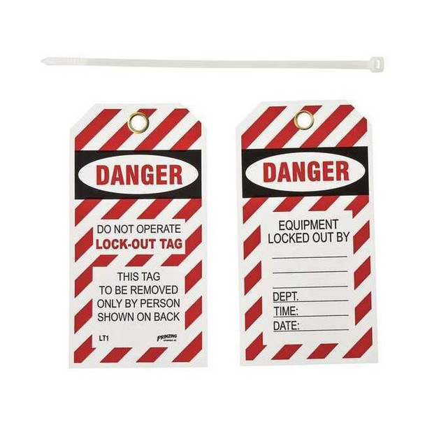 Brady Danger Tag, Vinyl, 5 1/2 in H x 3 in W, Rectangle, 10 PK LT10