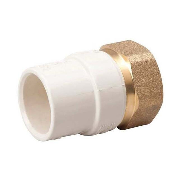 CPVC CPVC to Brass Adapter, 3/4" Pipe Size, Socket CTS x FNPT Brass