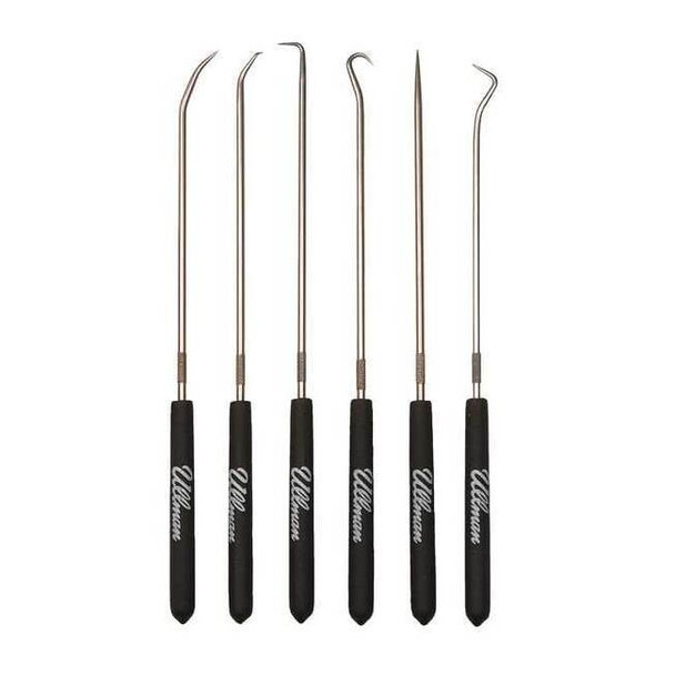 Ullman Devices Pick/Hook Set,Stl Shft, Plstc Grps,PK6 CHP6-L