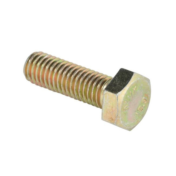 Class 10.9, M8-1.25 Hex Head Cap Screw, Zinc Yellow Steel, 25 mm L, 100 PK
