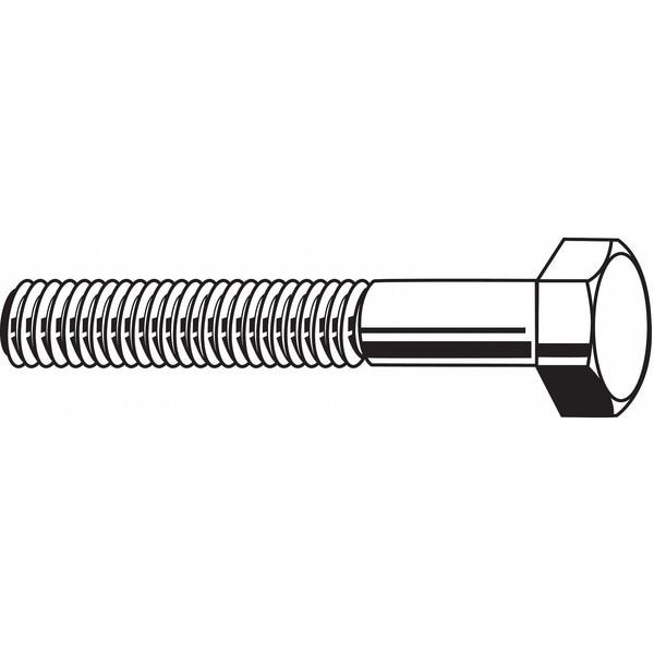 Grade 5, 9/16"-12 Hex Head Cap Screw, Zinc Plated Steel, 3 in L, 10 PK