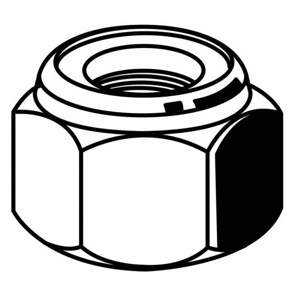 Nylon Insert Lock Nut, 3/4"-10, Steel, Grade 2, Zinc Plated, 57/64 in Ht, 10 PK