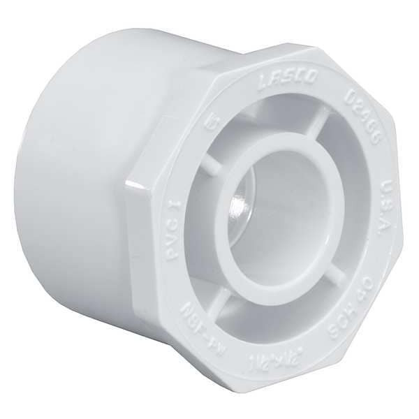 PVC Reducing Bushing, Spigot x Socket, 6 in x 5 in Pipe Size
