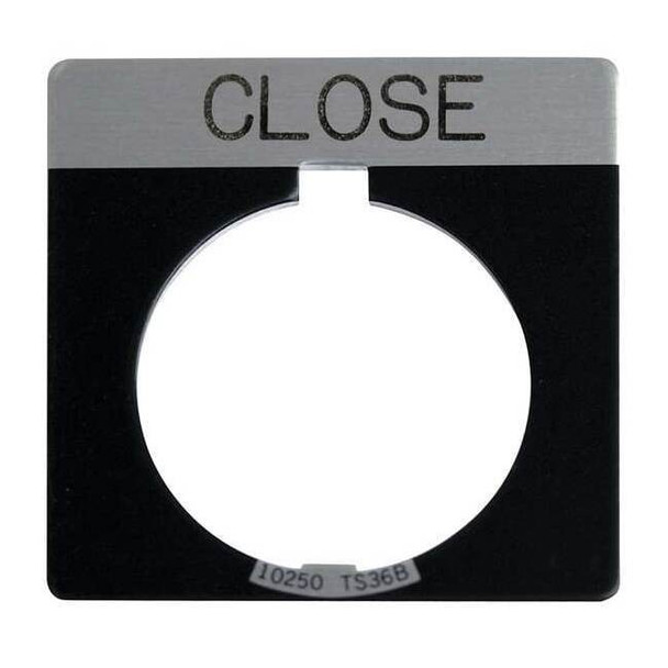 Eaton Legend Plate, Close, White/Black, Square 10250TS73
