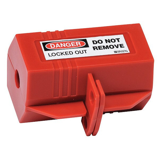 Brady Plug Lockout,Red,1/2In Shackle Dia. 65674