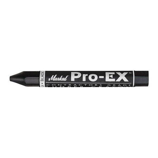Markal Lumber Crayon, Large Tip, Black Color Family, Clay, 12 PK 80383
