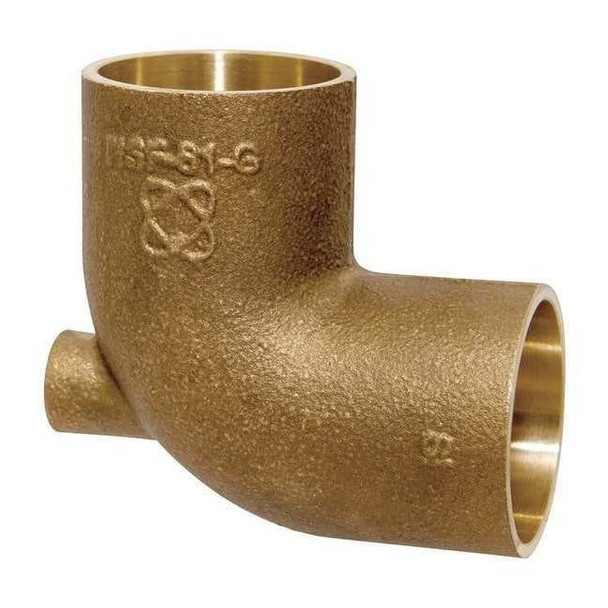 Nibco Tee,Bronze,Cup3/4",FNPT1/8",Cup3/4" 705-LF 3/4X1/8X3/4