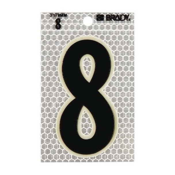 Brady NumberLabel,3-1/2inH,2-1/2inW,PK10 3010-8