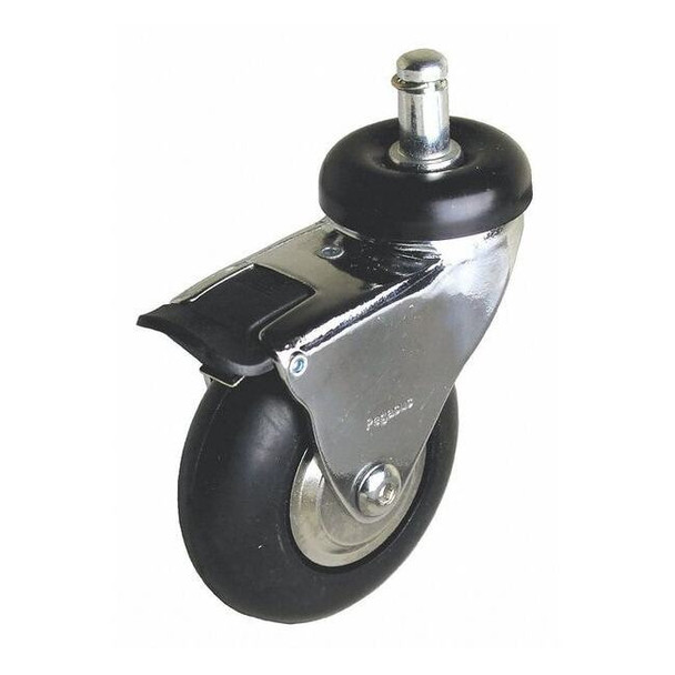 Swivel Stem Caster w/Total Lock,Neoprene,125 lb