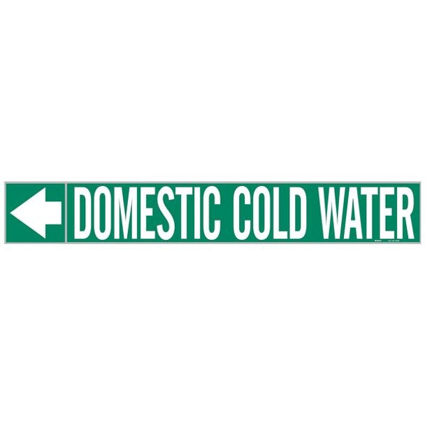Brady Pipe Marker,Domestic Cold Water,1 In.H 20425
