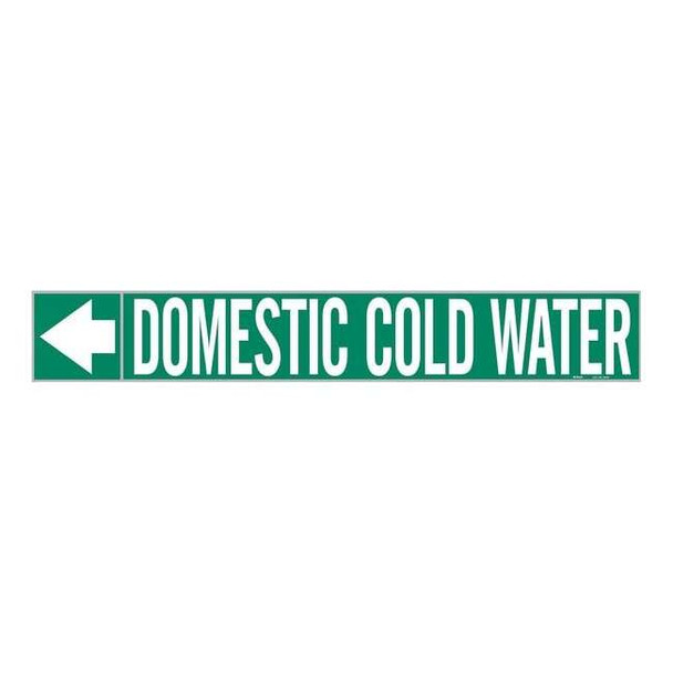 Brady Pipe Marker,Domestic Cold Water,1 In.H 20425