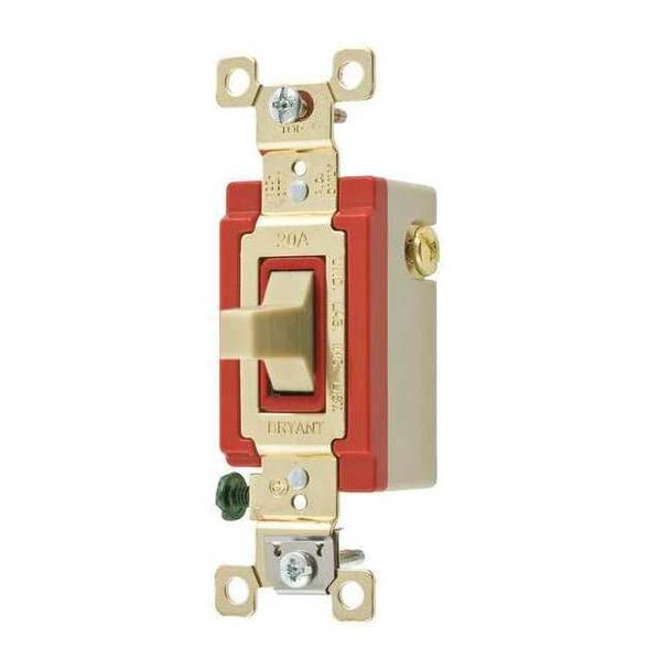 Bryant Wall Switch, 2 hp, Toggle, 20 A, Ivory 4921I