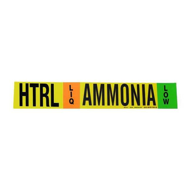 Brady Ammonia Pipe Marker,HTRL,3 to 5In 90409