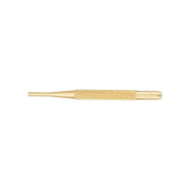Starrett Brass Drive Pin Punch,1/8 In Tip,4 In L B565C