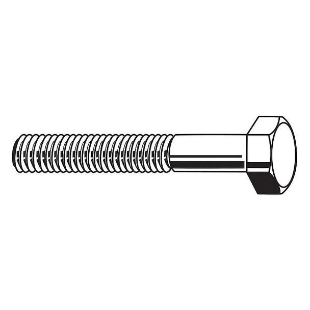 18-8, 1/2"-13 Hex Head Cap Screw, Plain Stainless Steel, 3 in L, 5 PK