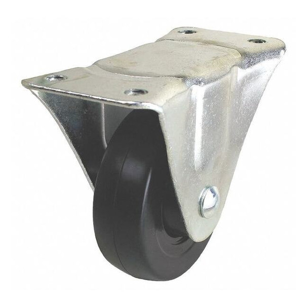 Manufacturer Varies Rigid Plate Caster,Rubber,4 in., 350 lb. P2R-R040G-P