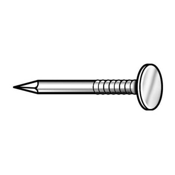 Roofing Nail, 2-1/2 in L, 8D, Steel, Electro Galvanized Finish, 11 ga, 122 PK