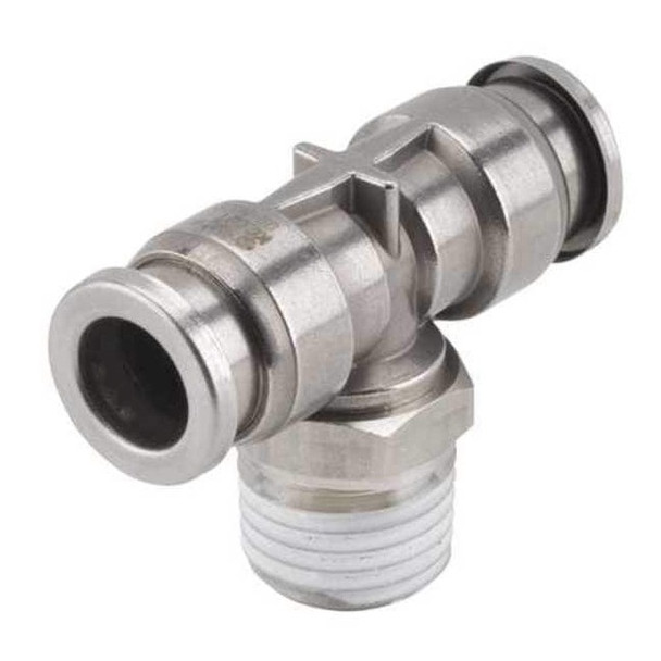 Smc 1/4" x 5/16" Tube x MNPT SS Male Branch Tee KQG2T09-N02S