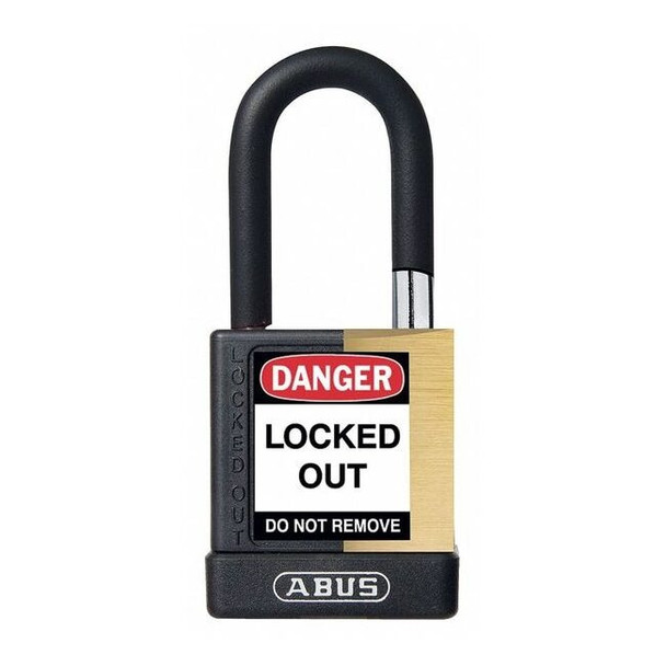 Keyed Padlock, Open, Rectangular Steel Body, Hardened Steel Shackle, 3/4 in W
