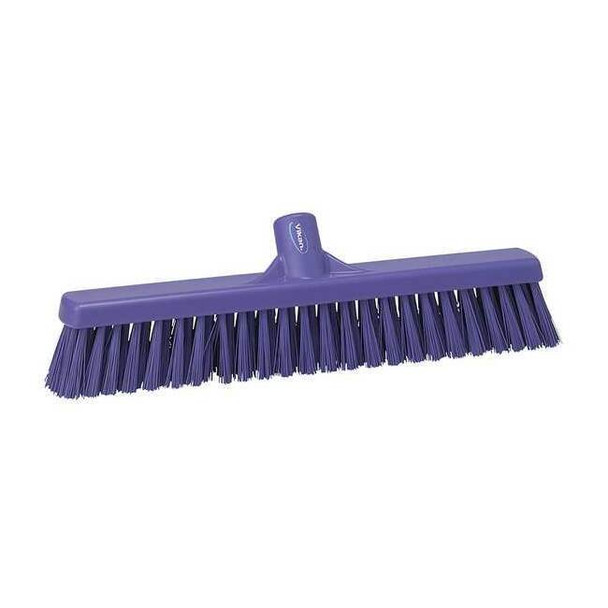 Vikan 16 in Sweep Face Broom Head, Medium, Synthetic, Purple 31798
