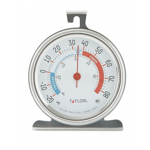 Taylor Refrigerator/Freezer Thermometer,3" Dial 5924