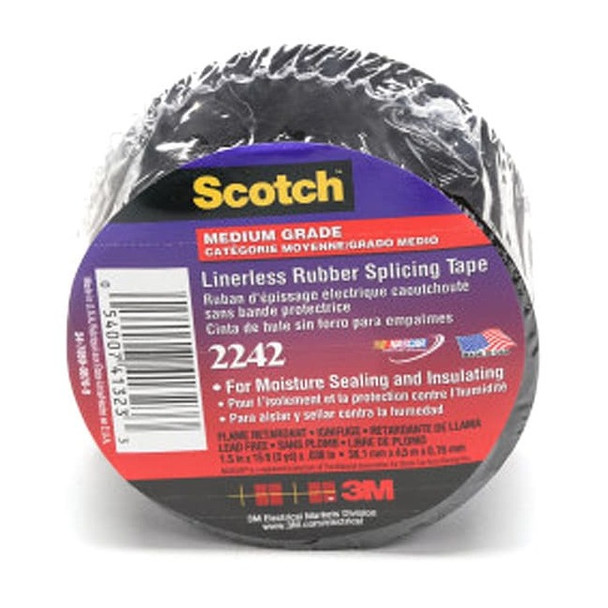3m ElectricalTape,Black,5ydL,1-1/2inW,PK12 2242-1-1/2X15FT
