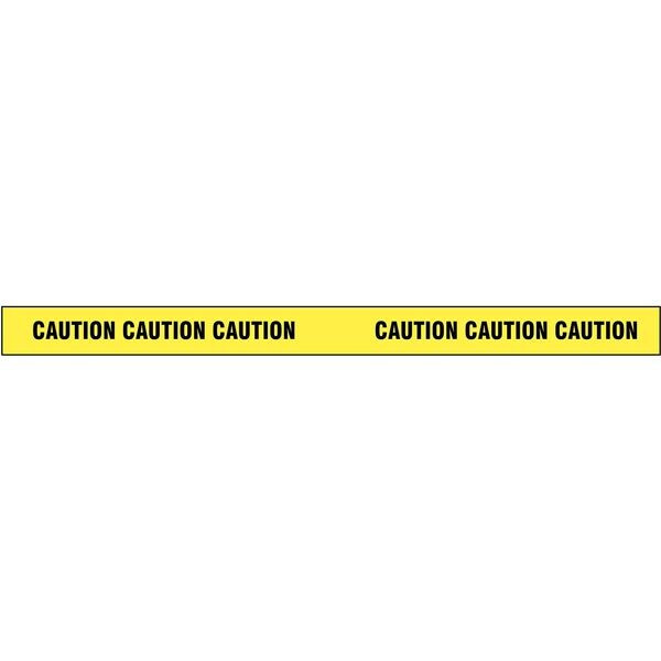 Barricade Tape, Caution, Yellow, 2 in Wide x 180 ft Length, Vinyl, 4 mil
