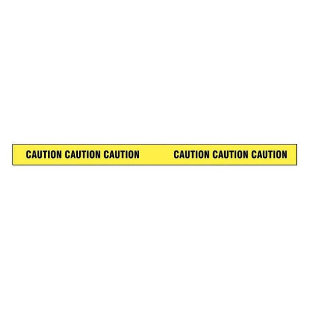 Barricade Tape, Caution, Yellow, 2 in Wide x 180 ft Length, Vinyl, 4 mil