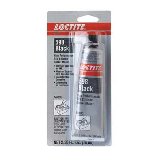High Performance RTV Gasket Maker, 70 mL, Black, Temp Range -75 to 625 Degrees F
