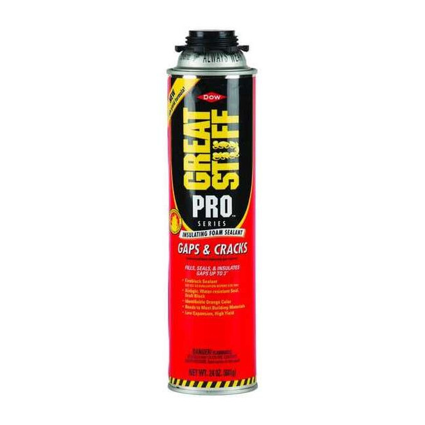 Spray Foam Sealant, 24 oz, Aerosol Can, Orange, Polyurethane Base