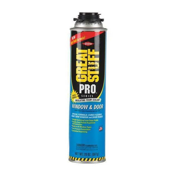 Great Stuff Spray Foam Sealant, 20 oz, Aerosol Can, Yellow, Pro 00187273