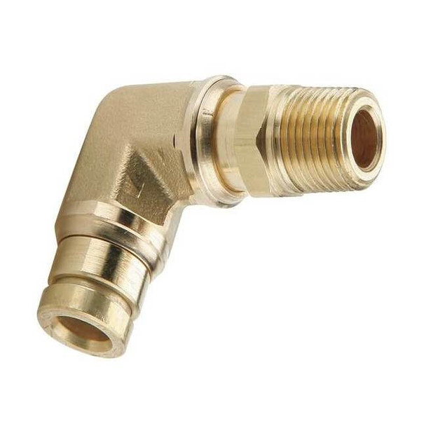 Parker Elbow,Brass,Push-Fit1/2in,MNPT3/8in 169PTC-8-6