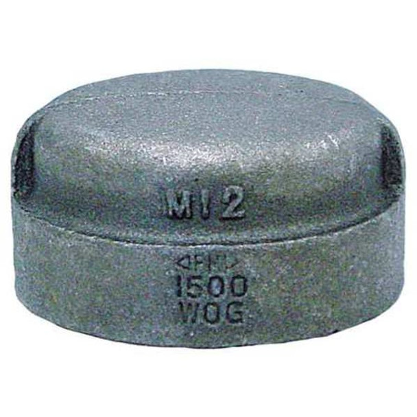 Anvil Cap Cap, 1-1/2" Pipe, FNPT, Malleable Iron, Class 3000 0318901386