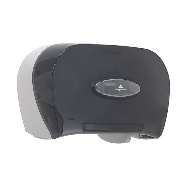 Toilet Paper Dispenser, Horizontal Double Roll, Standard Core, Wall Mount, Smoke