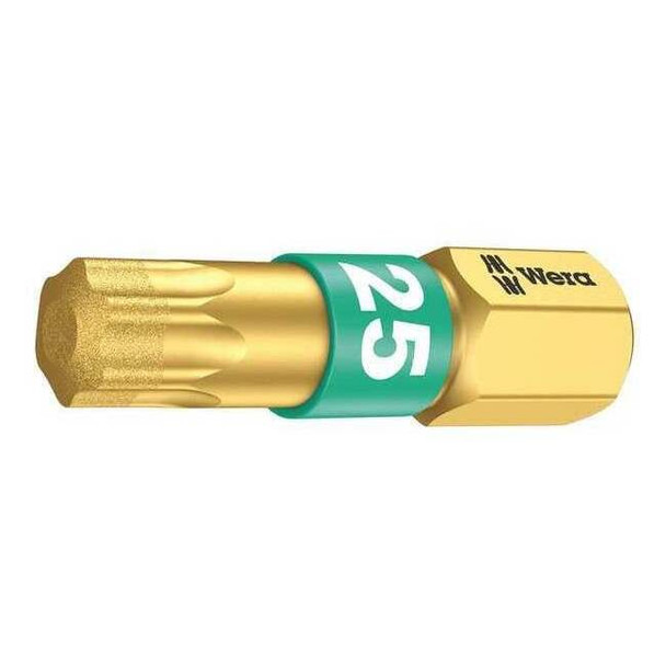 Wera Torsion Bit, SAE, 1/4", Hex, T40, 1", S2 Steel 05066110001
