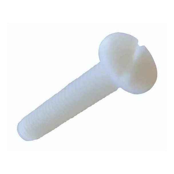#6-32 x 1/2 in Slotted Pan Machine Screw, Plain Nylon 6/6, 50 PK