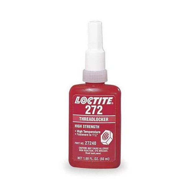 Threadlocker, LOCTITE 272, Red, High Strength, Liquid, 50 mL Bottle