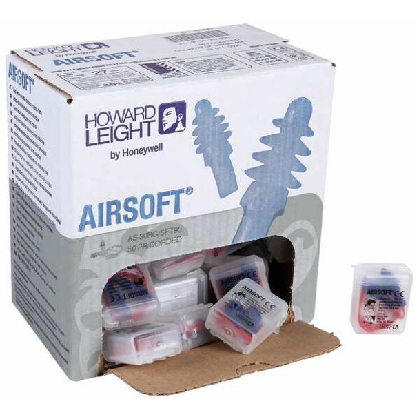 AirSoft(R) Reusable TPE Ear Plugs, Flanged Shape, 27 dB, Blue, 50 PK