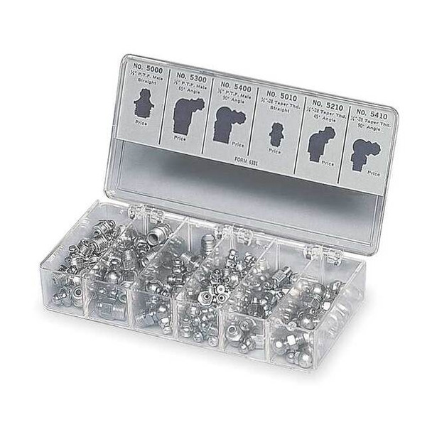 Lincoln Industrial Grease Fitting Kit,Fractional Assortment 5469