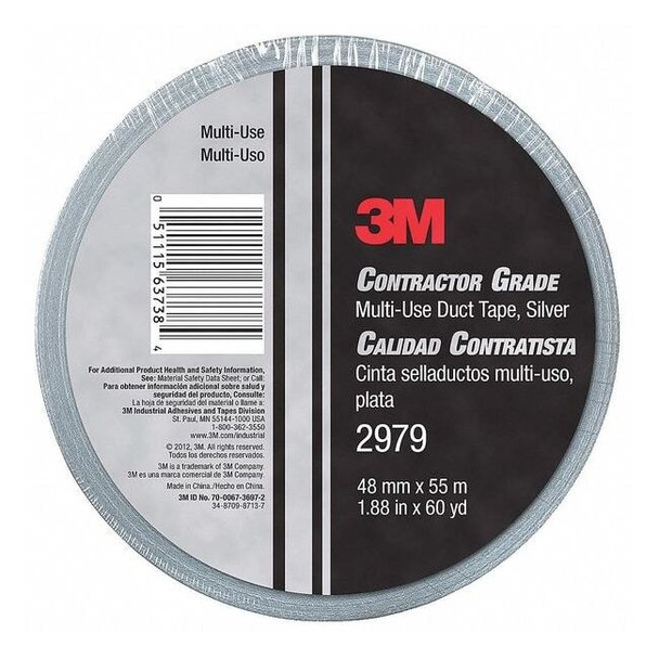 3m Duct Tape, Gray, 60 yd L, 2 in W 2979