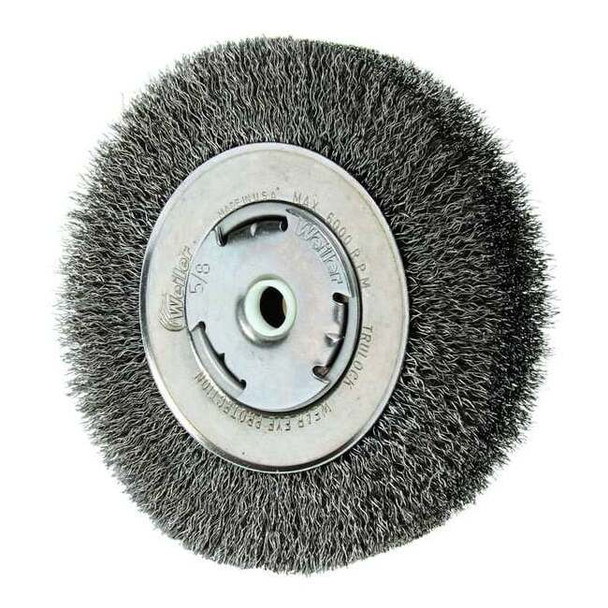Weiler Crimped Wire Wheel Wire Brush, Arbor, 6" 93122