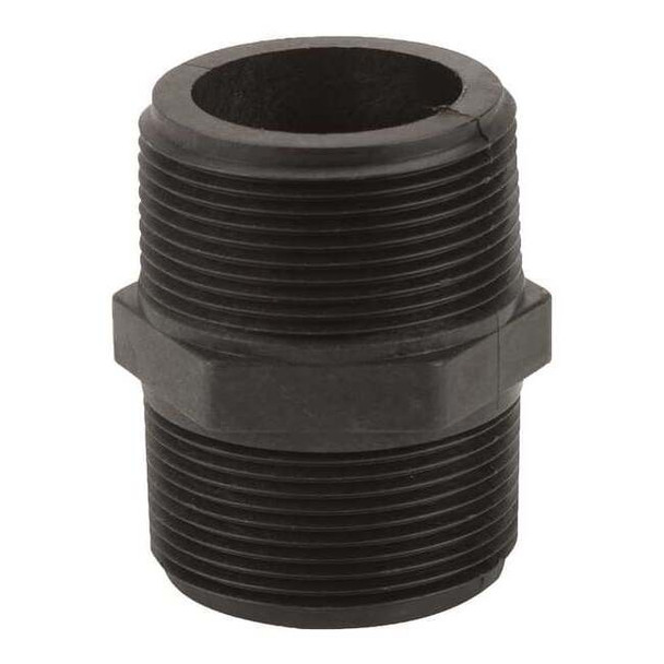 Hex Nipple, Polypropylene, 1-1/2", Schedule 80, 300 psi Max Pressure