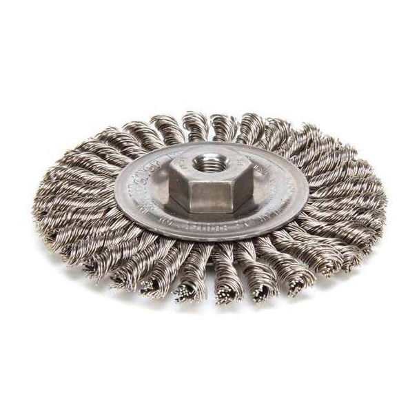 Weiler Twist Wire Wheel Wire Brush, Threaded Arbor 96276