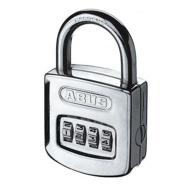 Abus Combination Padlock, Front, Black/Silver 160/50
